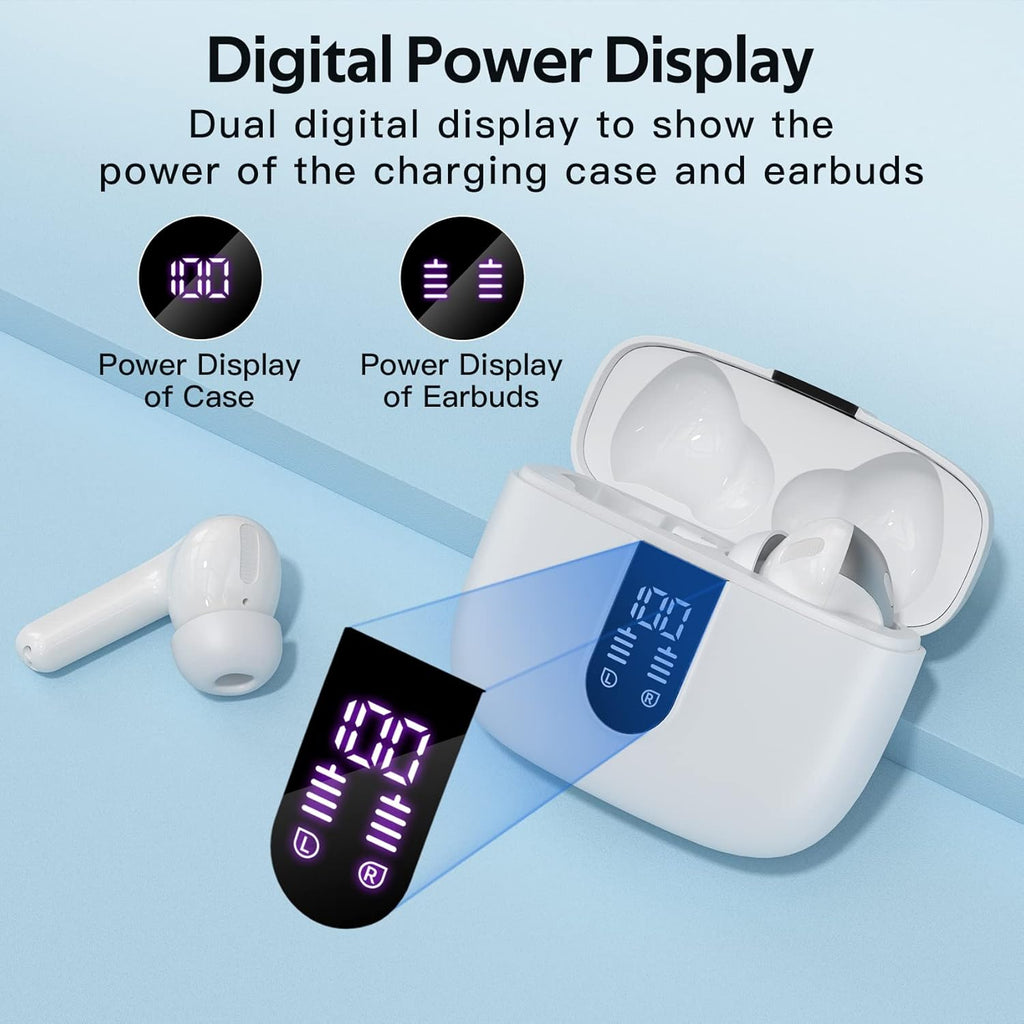 Wireless Headphones In Ear with LED Display, IPX5 Waterproof for Sports