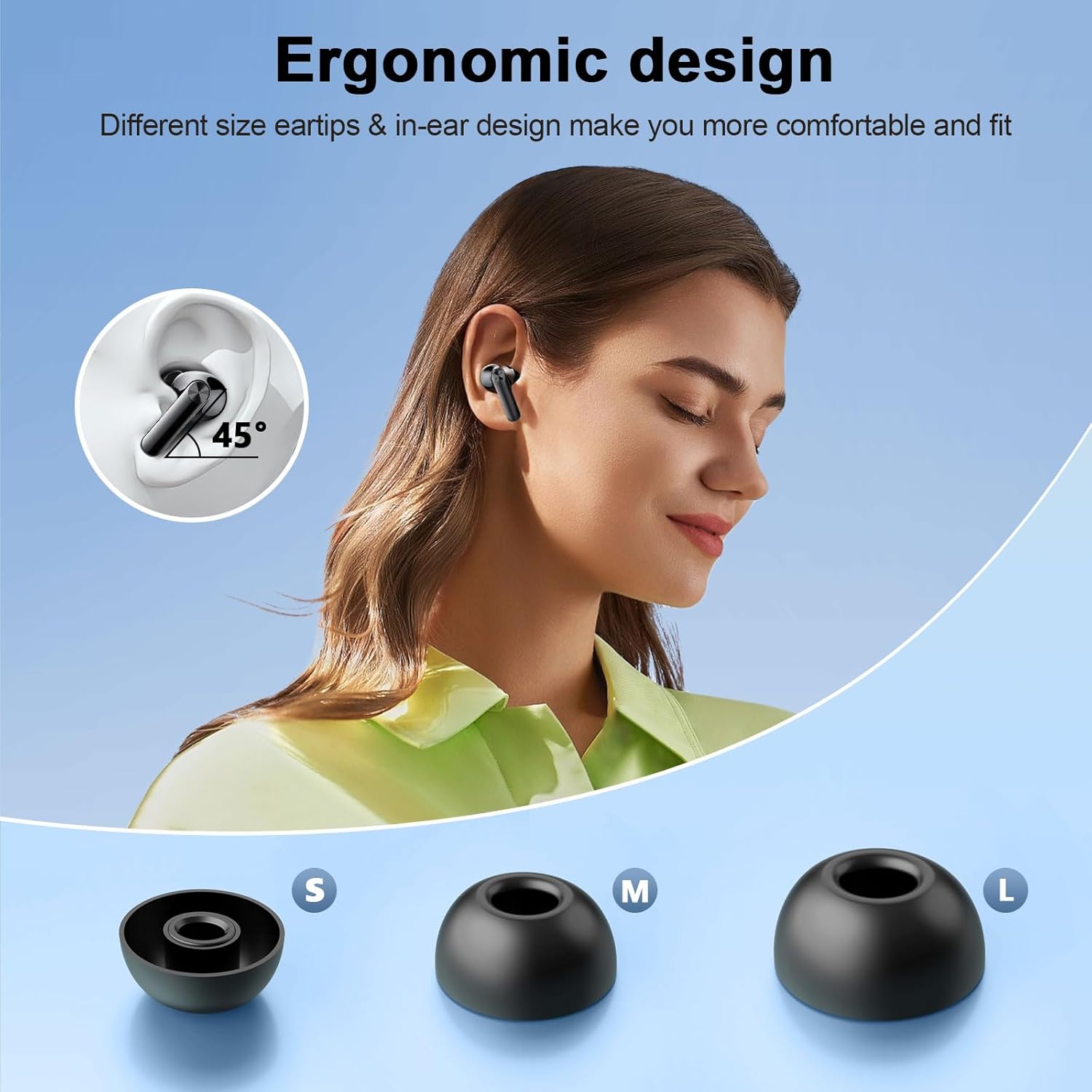 Wireless Earbuds with 4-Mic ENC Noise Cancellation & LED Power Display