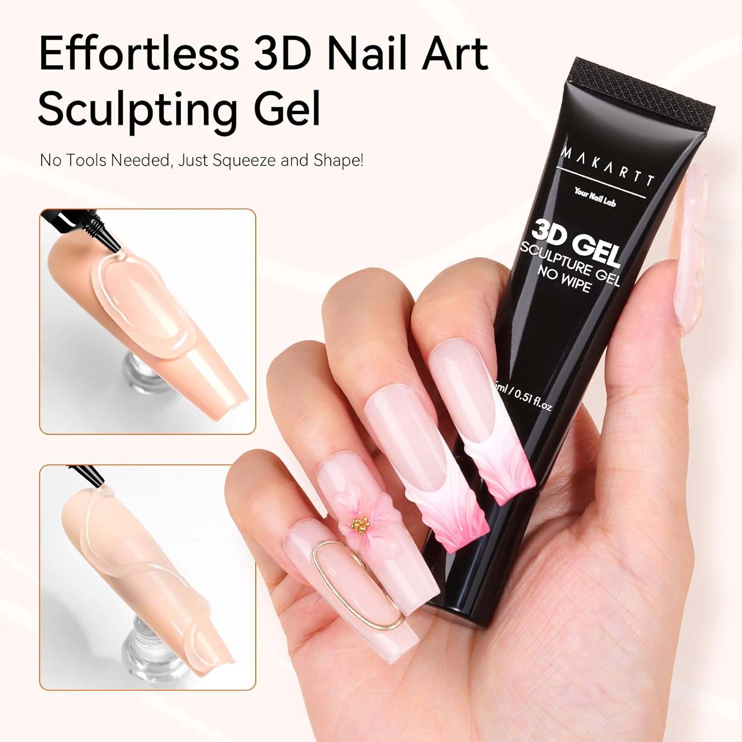 15g Best Nail Glue for Acrylic Nails No Wipe Clear Gel Polish for Nail Designs Super Glue for Fake Nails