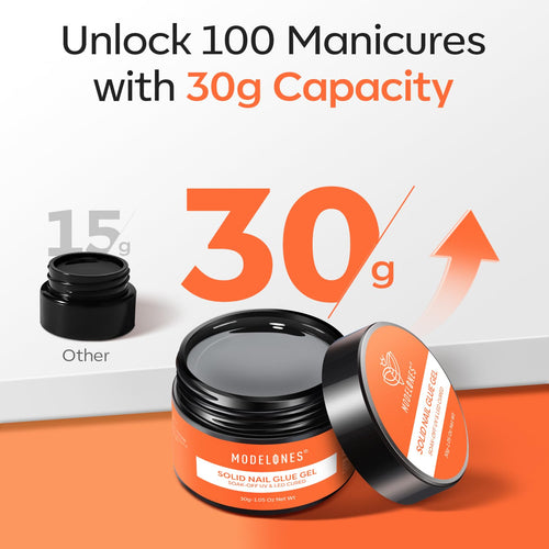 30 g Nail Glue for Gel Nails Long-Lasting Strong Adhesion Solid Gel Nail Glue Need UV Light Cured