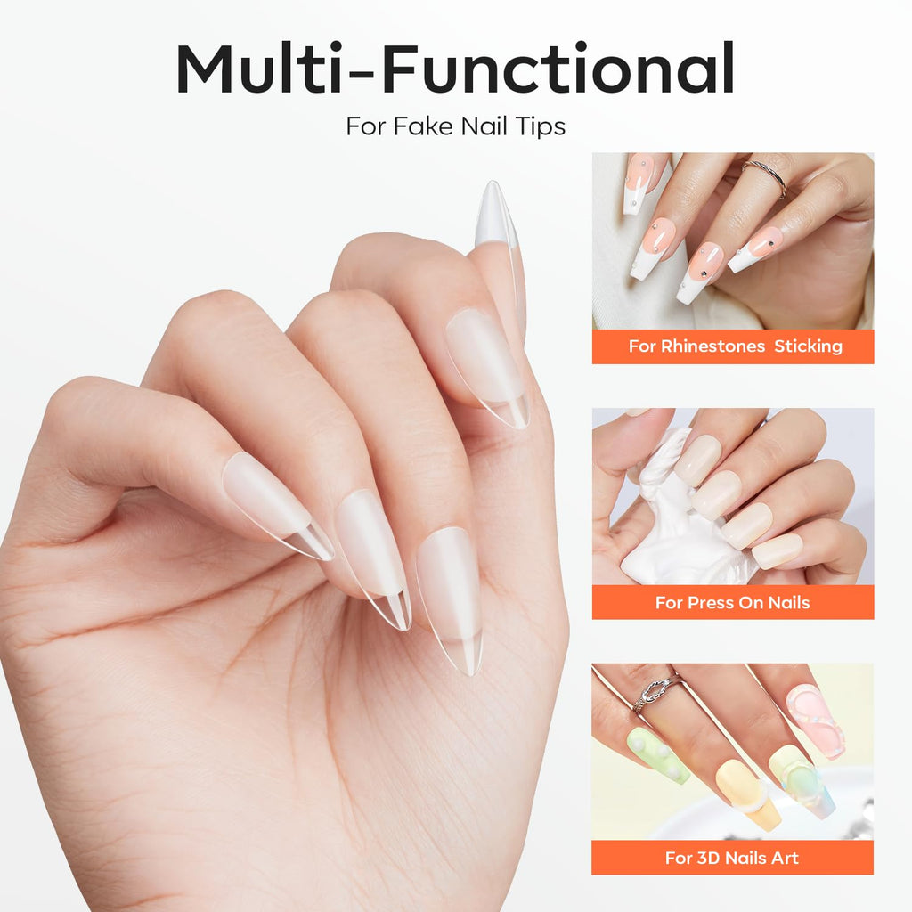 30 g Nail Glue for Gel Nails Long-Lasting Strong Adhesion Solid Gel Nail Glue Need UV Light Cured