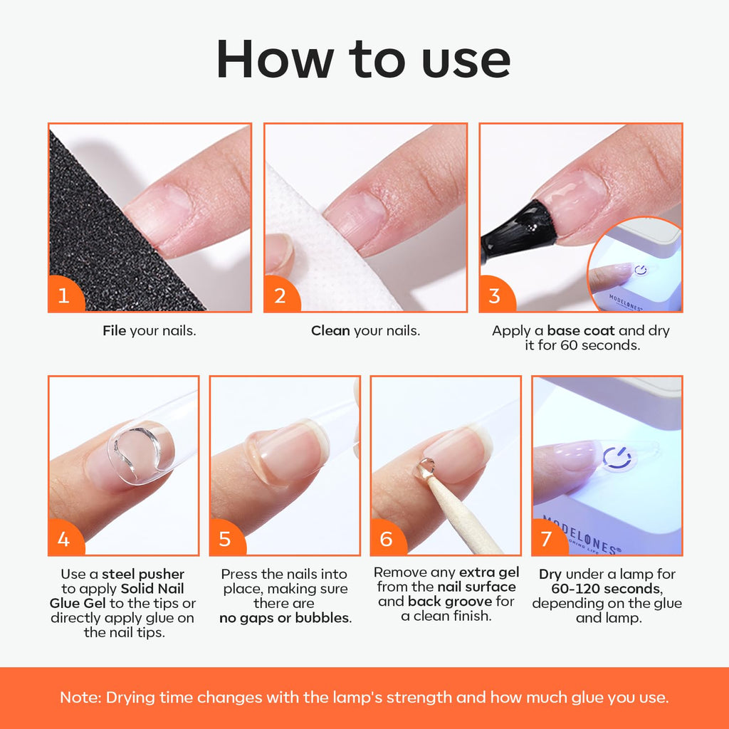 30 g Nail Glue for Gel Nails Long-Lasting Strong Adhesion Solid Gel Nail Glue Need UV Light Cured