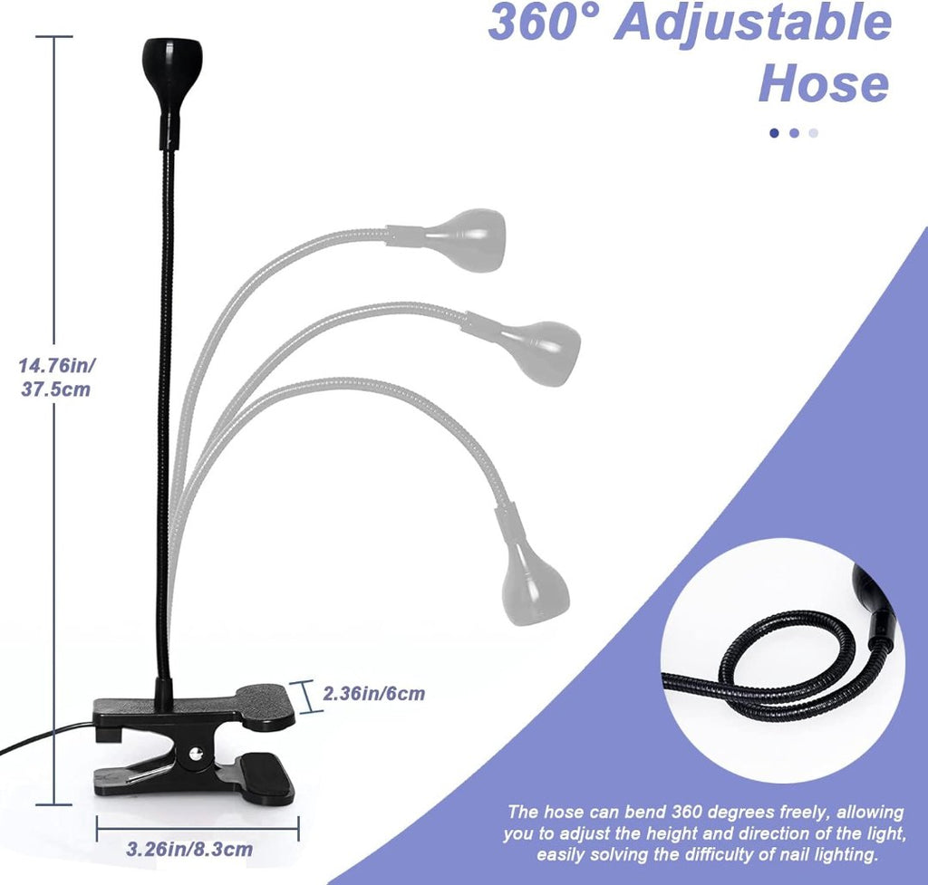 3W UV Nail Lamp Nail Dryer for Regular Nail Polish with Fixed Clip for Nails