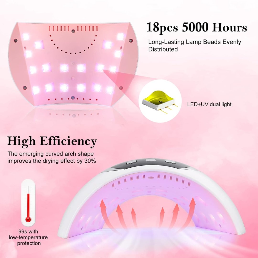 54W LED Curing Lamp for Nails with Automatic Sensor, Professional Nail Dryer