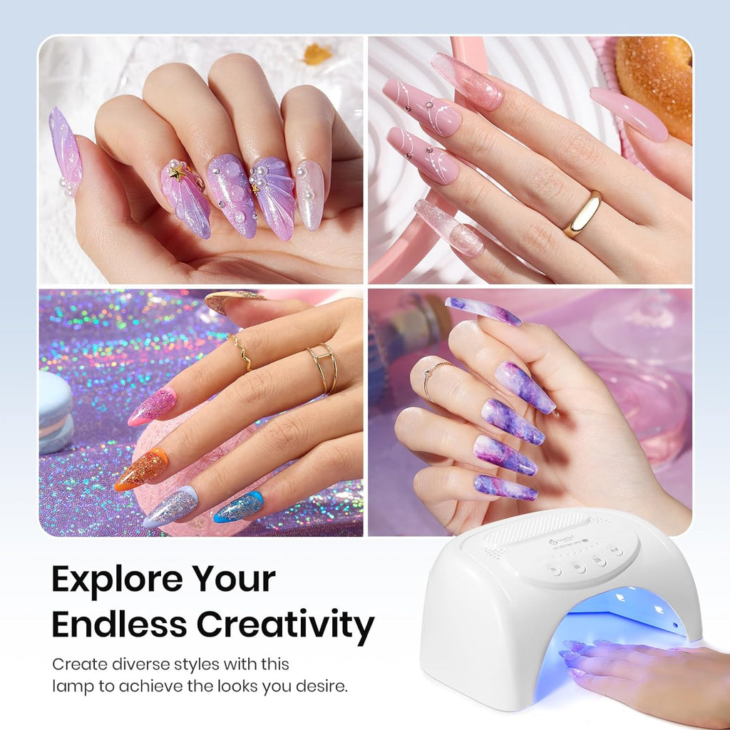 48W Professional UV Gel Nail Light with 3 Timers,LED Gel Lamp for Gel Nail Polish